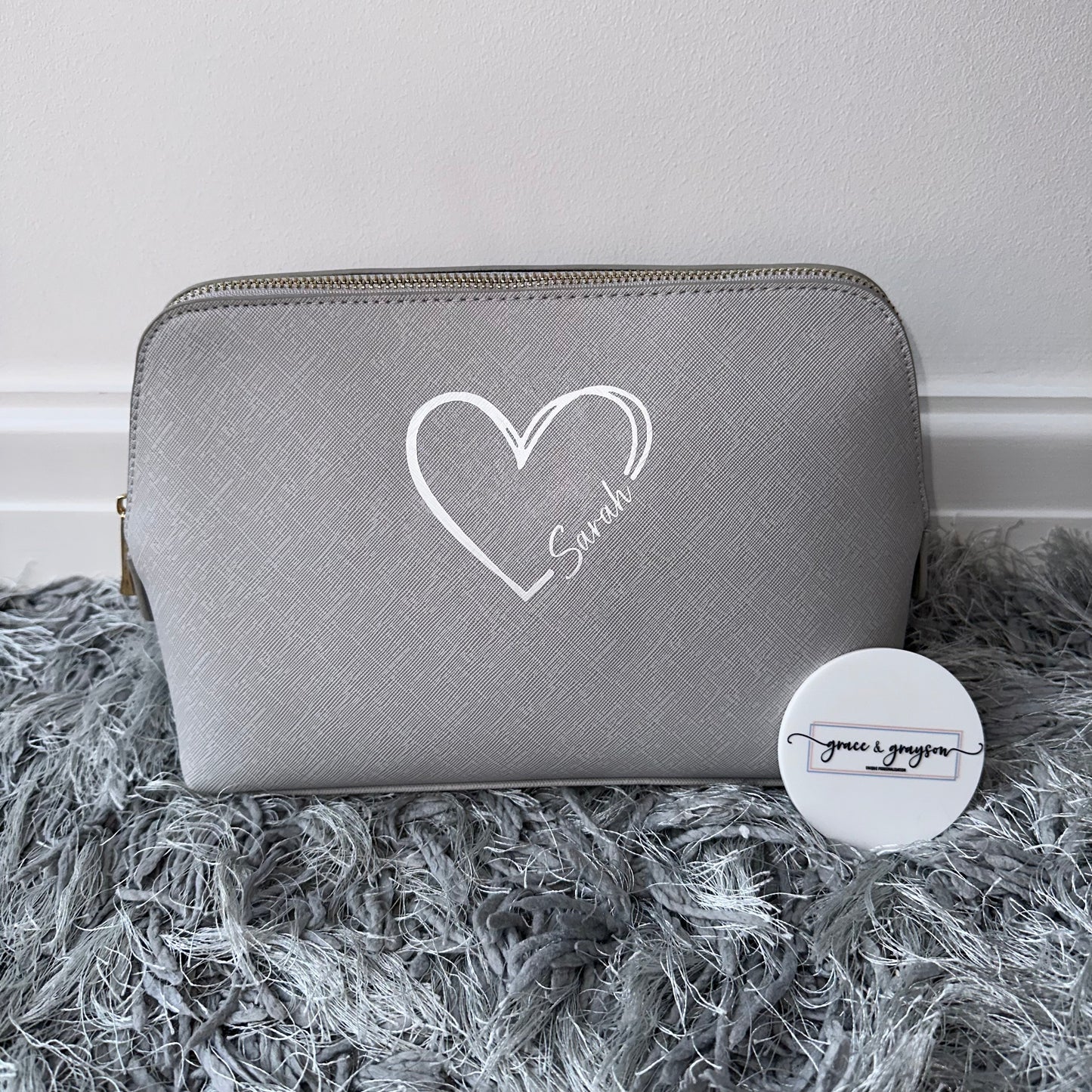 Personalised Heart Name Boutique Accessory Bag