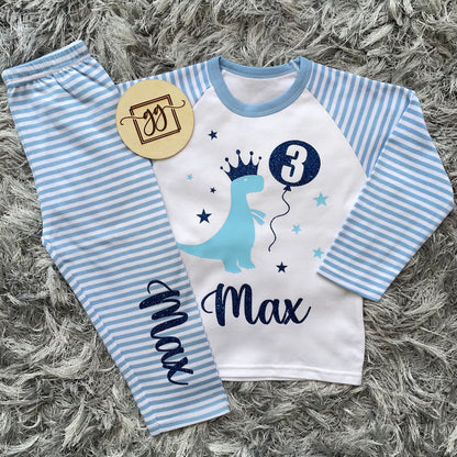 Personalised Birthday Dinosaur Pyjamas