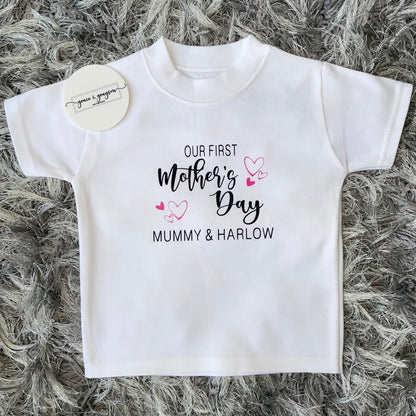 Personalised Our First Mother's Day Heart T-Shirt