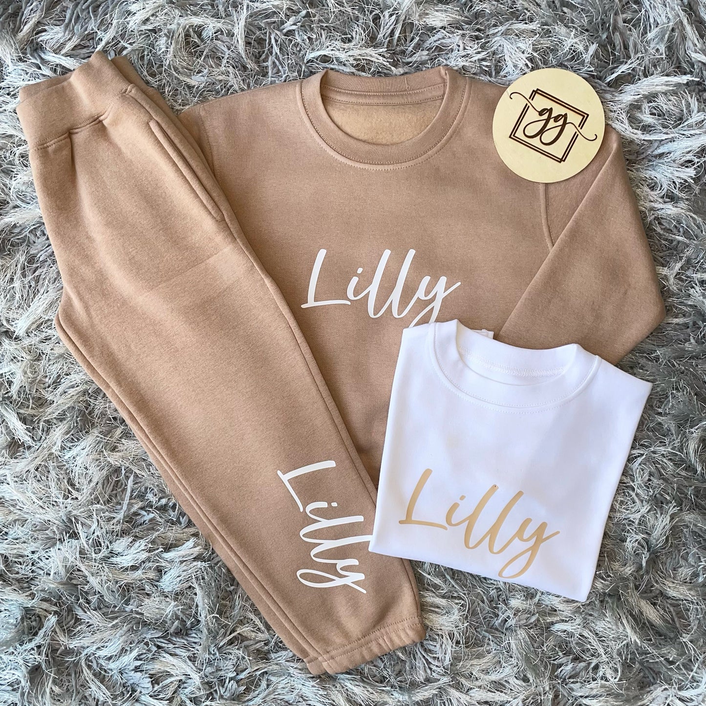 Personalised 3 Piece Warm Taupe Tracksuit