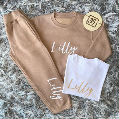 Personalised 3 Piece Warm Taupe Tracksuit