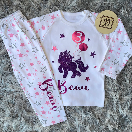Personalised Birthday Unicorn Pyjamas