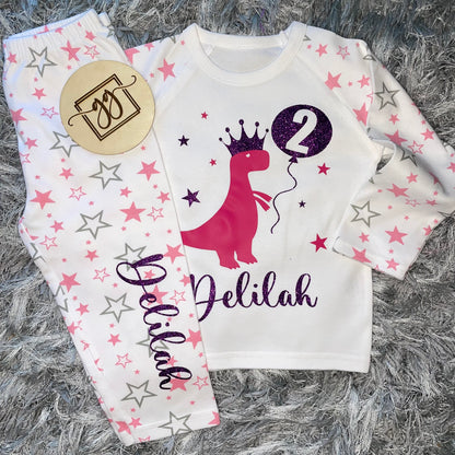 Personalised Birthday Dinosaur Pyjamas