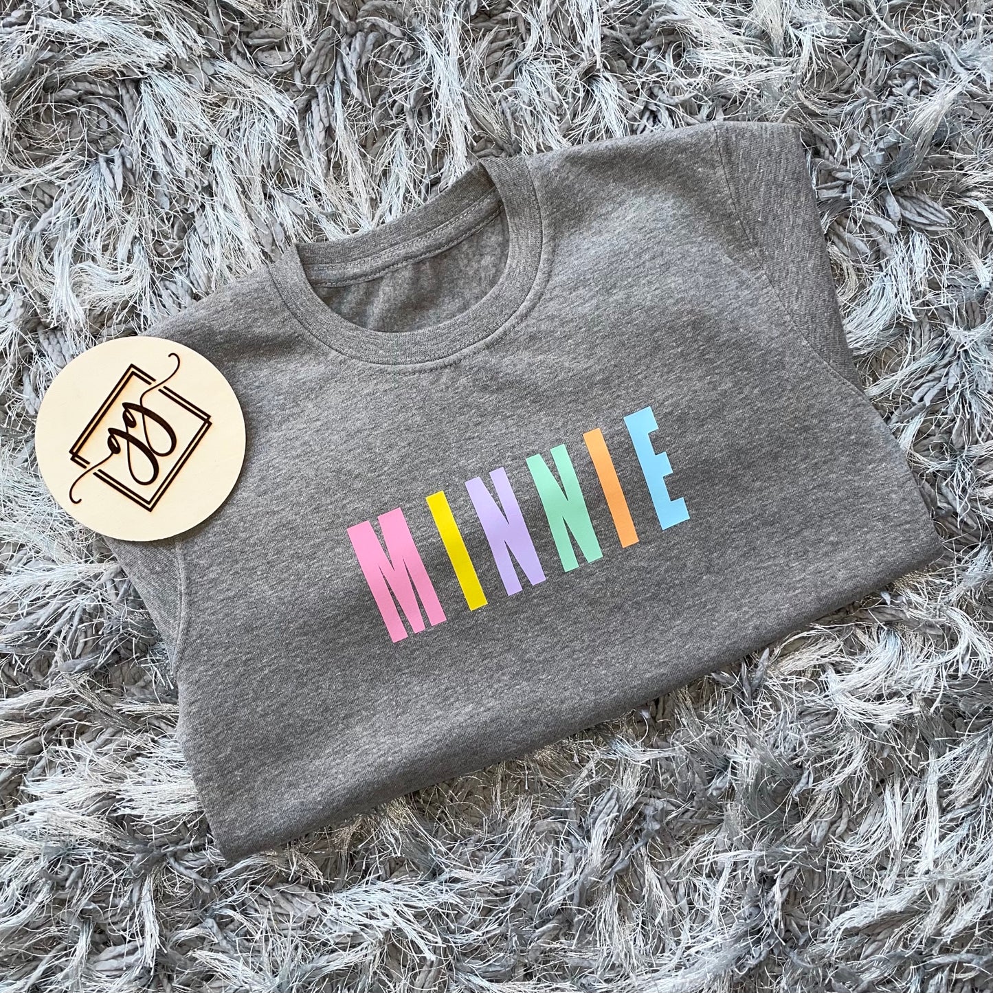 Grey Pastel Block Name Sweatshirt