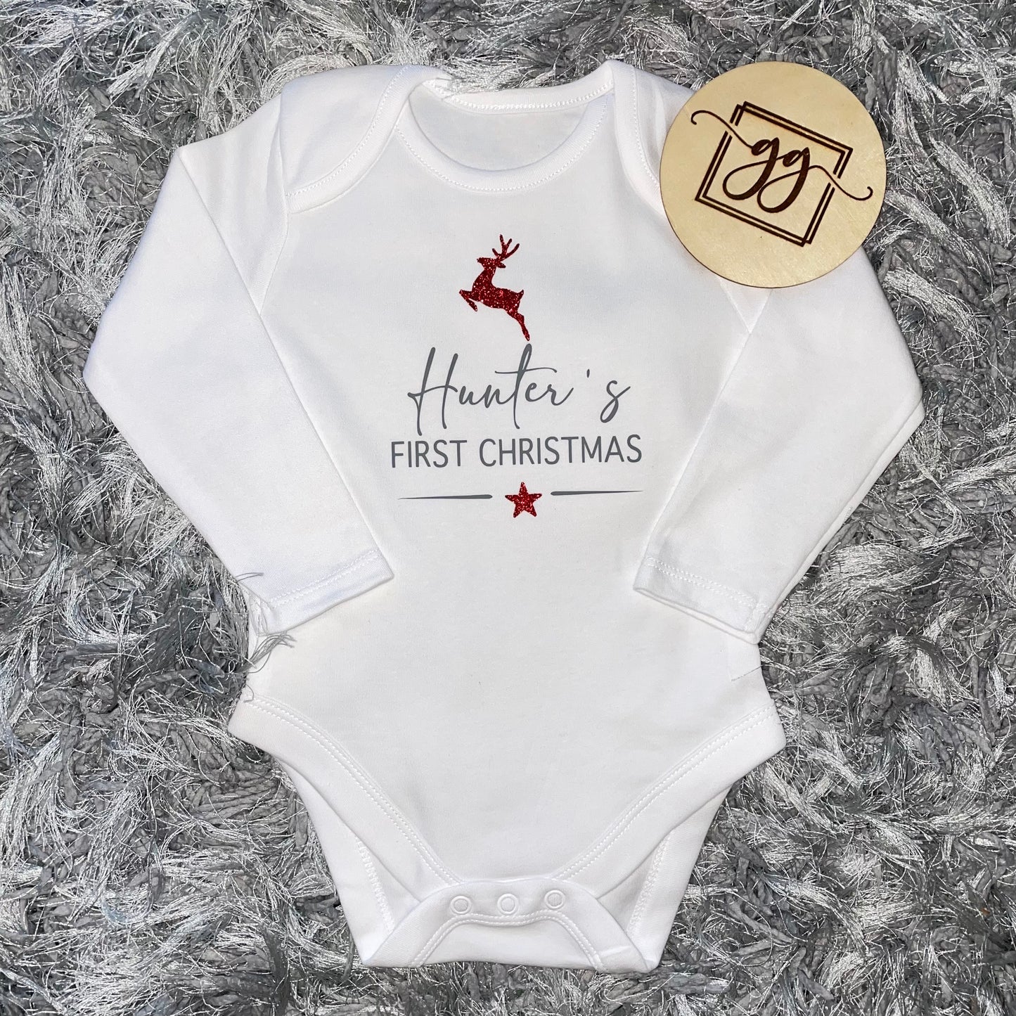 Personalised First Christmas Baby Vest