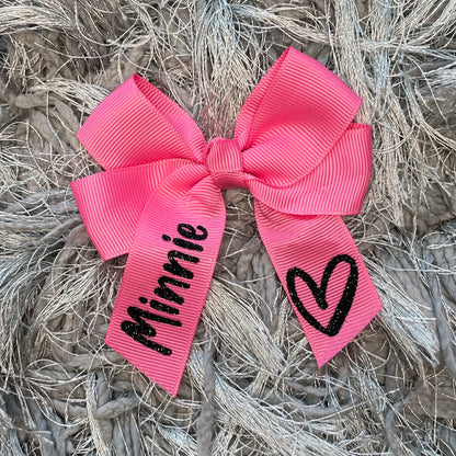Personalised Heart Hair Bows