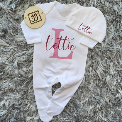Name & Initial Baby Grow Set