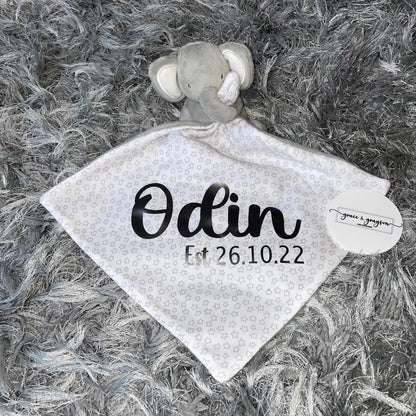 Personalised Grey Elephant Comforter