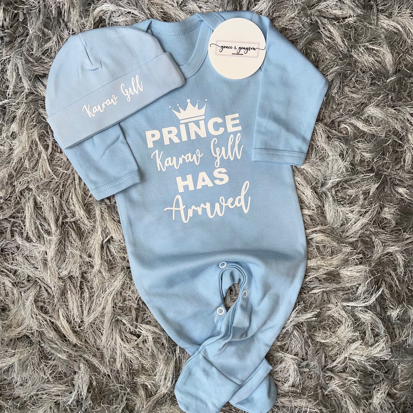 Prince Has Arrived Baby Grow Set