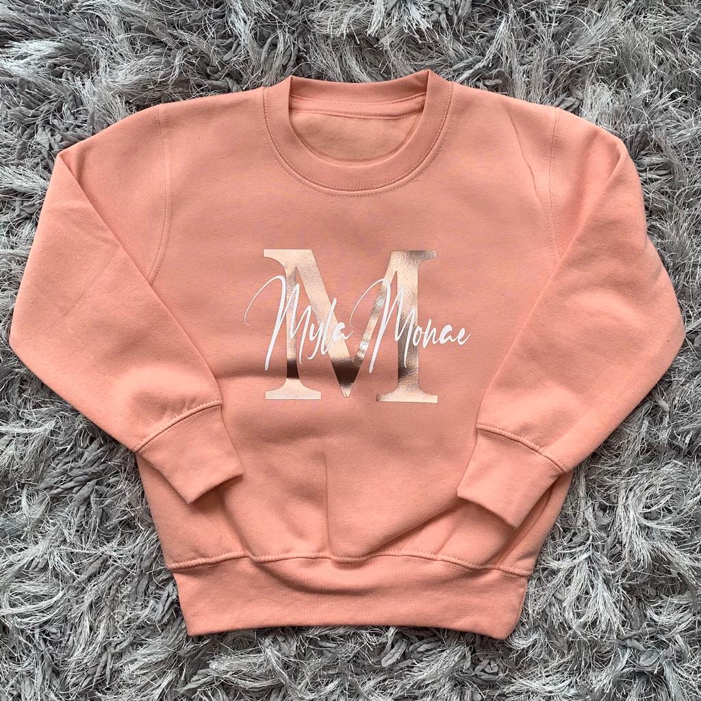 Pink Name & Initial Sweater