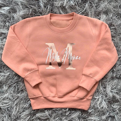 Pink Name & Initial Sweater