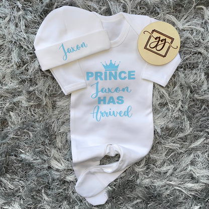 Prince Has Arrived Baby Grow Set