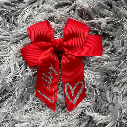 Personalised Heart Hair Bows