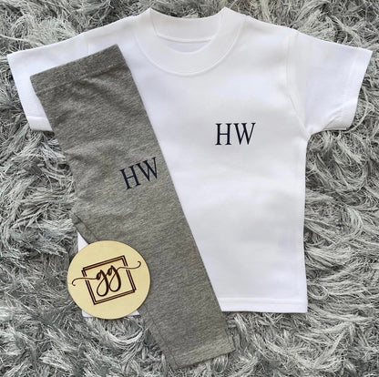 Initials T-Shirt & Leggings Set