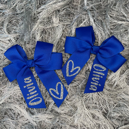 Personalised Heart Hair Bows