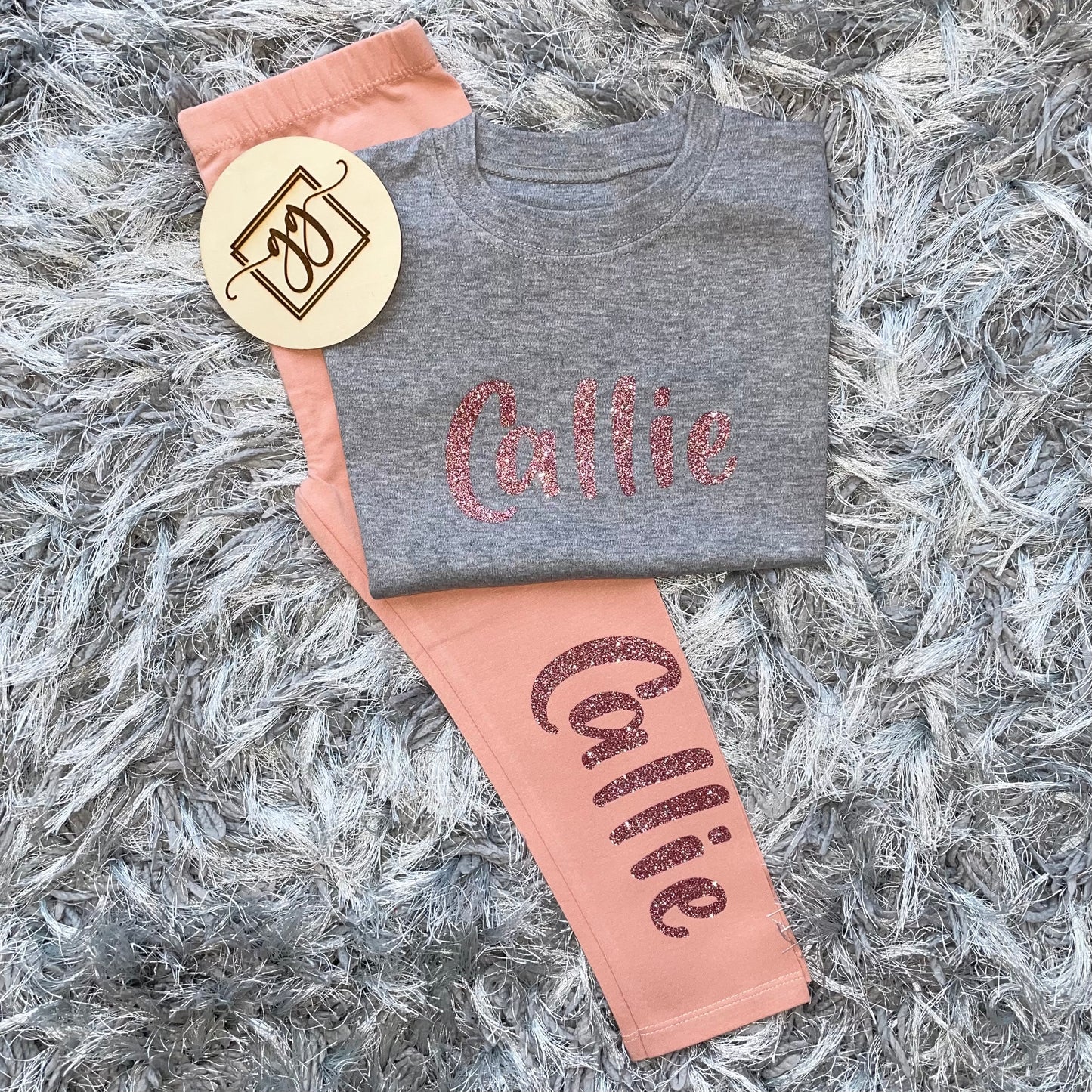 Personalised Dusty Pink T-Shirt & Leggings Set