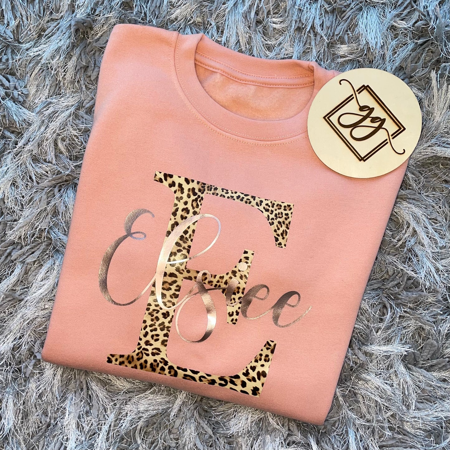 Personalised Dusty Pink Name & Initial Sweatshirt