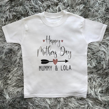 Personalised Happy Mother's Day Arrow T-Shirt