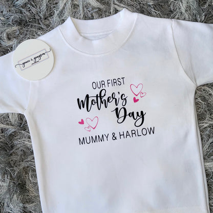 Personalised Our First Mother's Day Heart T-Shirt