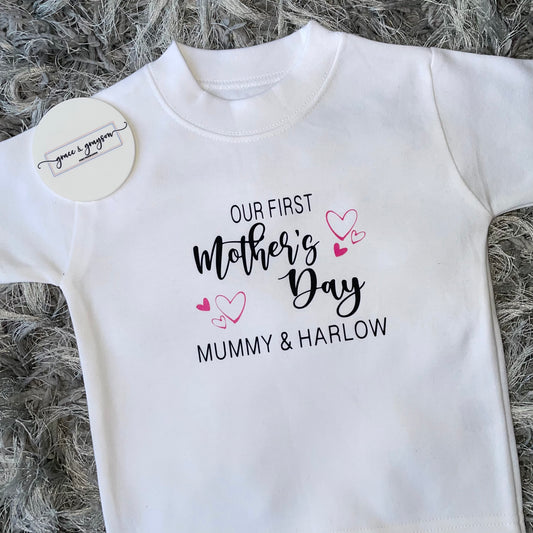 Personalised Our First Mother's Day Heart T-Shirt