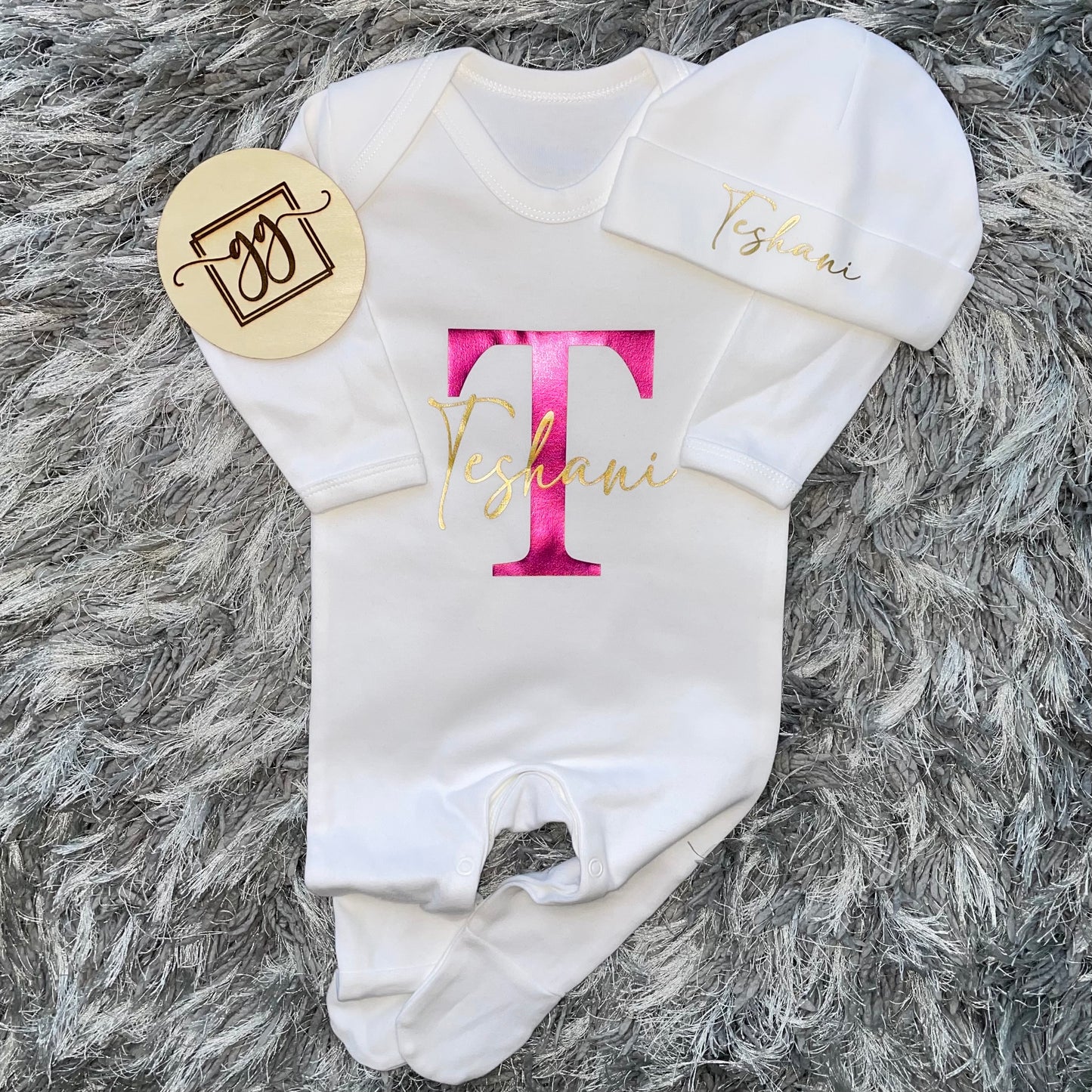 Name & Initial Baby Grow Set
