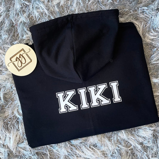 Adults Personalised Black Zoodie