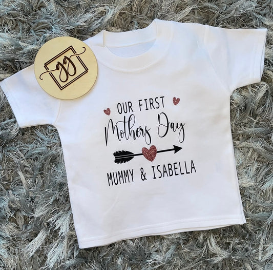 Personalised Our First Mother's Day Arrow T-Shirt