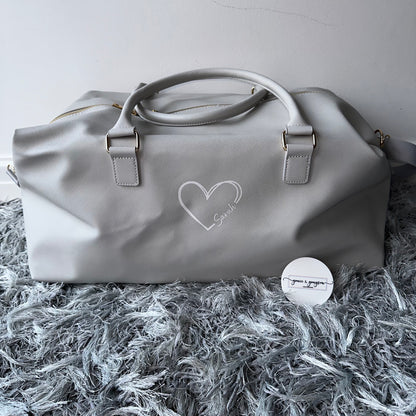 Personalised Heart Name Boutique Weekend Bag