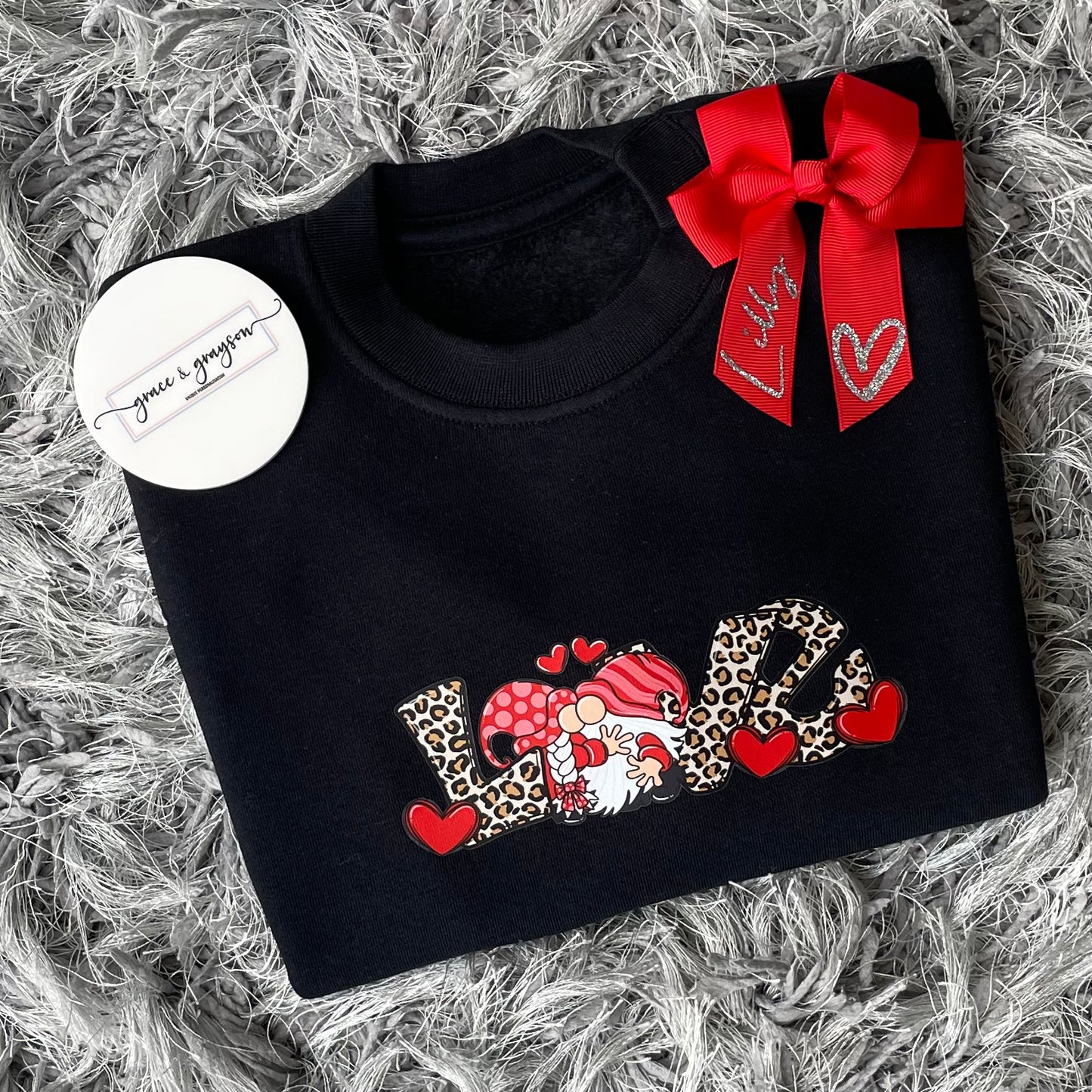 Kids Valentines Love Gnomes  Sweatshirt