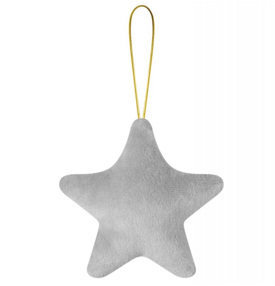 Personalised Grey Initial Christmas Star Tree Decoration