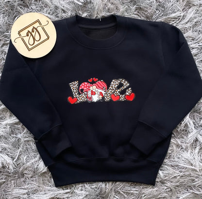 Kids Valentines Love Gnomes  Sweatshirt