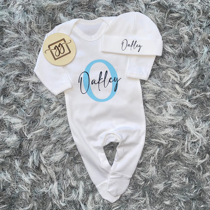 Name & Initial Baby Grow Set