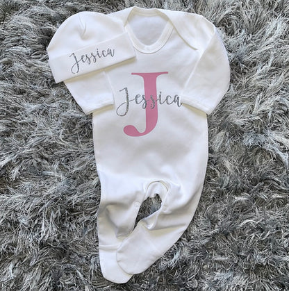 Name & Initial Baby Grow Set