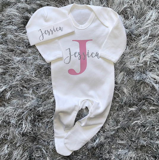Name & Initial Baby Grow Set