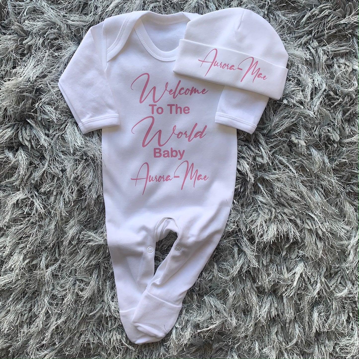 Welcome To The World Baby Grow Set