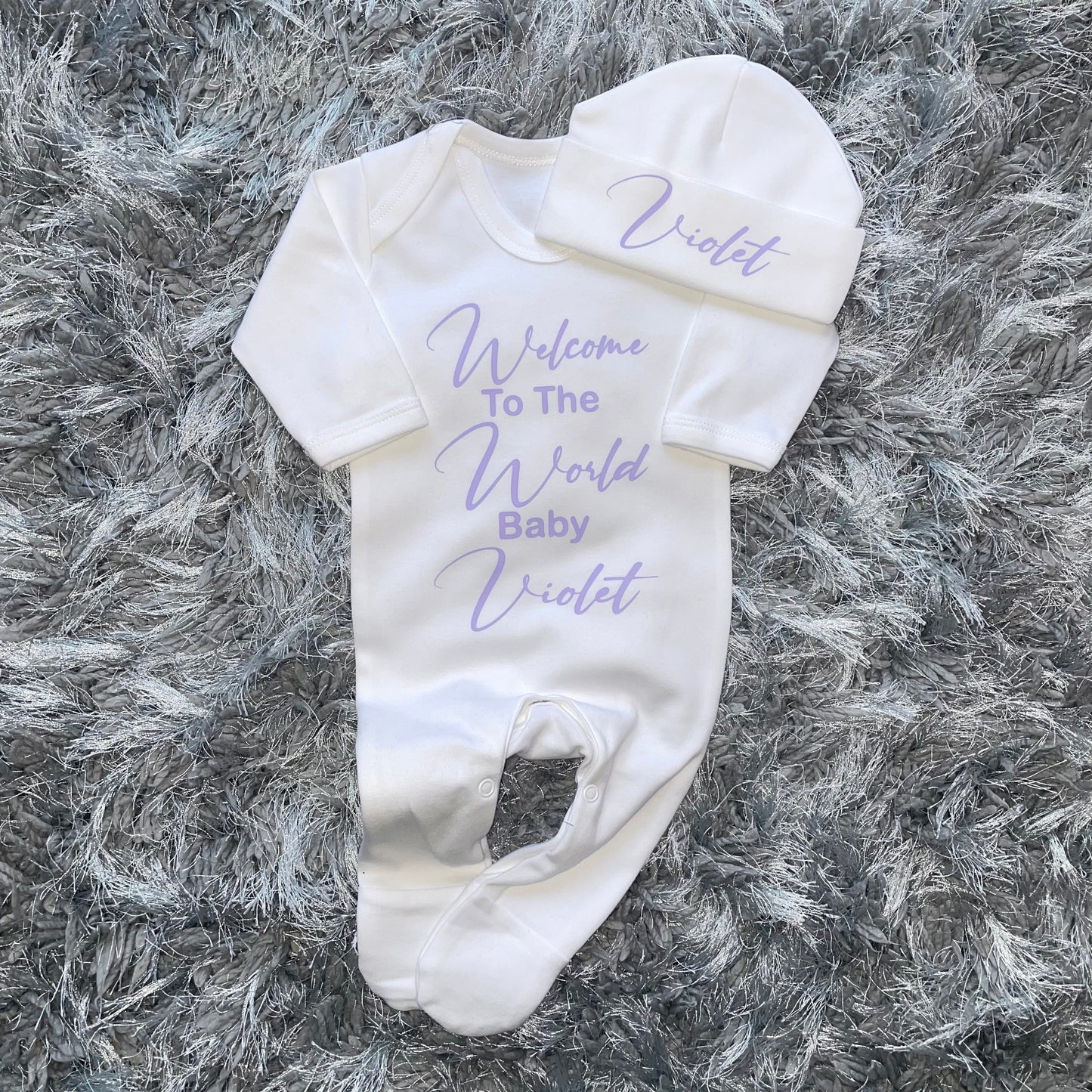 Welcome To The World Baby Grow Set